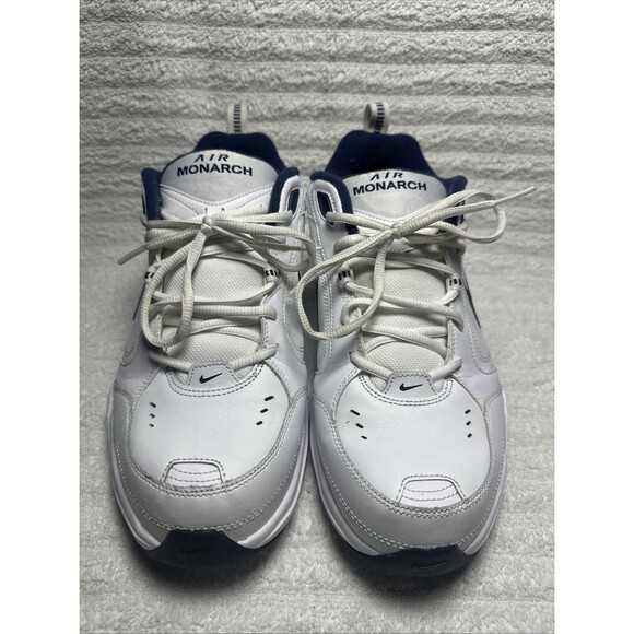Nike Air Monarch Men\'s Shoes Size 11 White Navy Blue Running main image 8